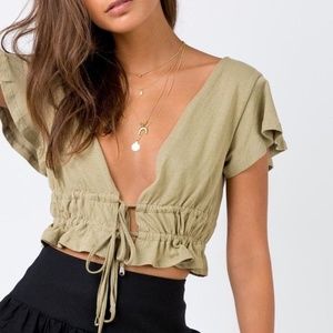 Princess Polly Short Sleeve Tie Top